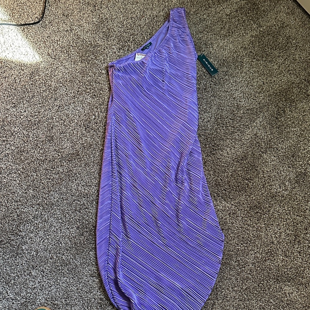 Purple One-Shoulder Dress